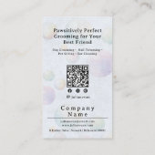 Schattigee Waterverf Puppy Bubble Suds Dog Groomer Visitekaartje (Achterkant)