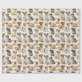Schattigee Waterverf Puppy Dogs Cadeaupapier (Vlak)