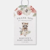 Schattigee Waterverf Raccoon Winter Baby shower Cadeaulabel (Voorkant)