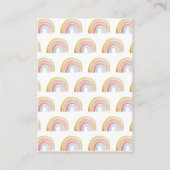 Schattigee Waterverf Rainbow Baby shower Boek Verz Informatiekaartje (Achterkant)