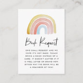 Schattigee Waterverf Rainbow Baby shower Boek Verz Informatiekaartje (Voorkant)