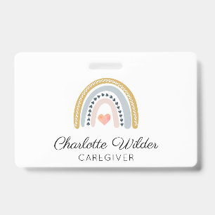 Schattigee Waterverf Rainbow Caregiver Visitekaart Badge