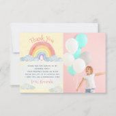 Schattigee Waterverf Rainbow verjaardagsfeestje fo Bedankkaart (Voorkant)