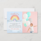 Schattigee Waterverf Rainbow verjaardagsfeestje fo Bedankkaart (Voorkant)