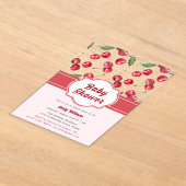 Schattigee Waterverf Red Cherry Baby shower Acryl Uitnodigingen (Laagn)