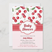 Schattigee Waterverf Red Cherry Baby shower Kaart (Voorkant)