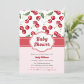 Schattigee Waterverf Red Cherry Baby shower Kaart (Staand voorkant)