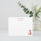 Schattigee waterverf Red fox Baby Boy Bedankkaart (Staand voorkant)