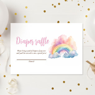 Schattigee Waterverf Regenboog Baby shower Informatiekaartje