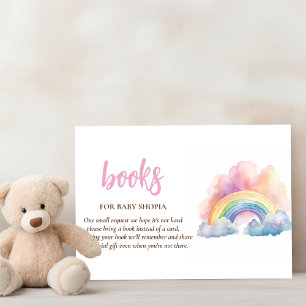 Schattigee Waterverf Regenboog Baby shower Informatiekaartje