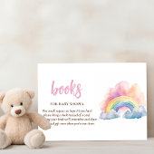 Schattigee Waterverf Regenboog Baby shower Informatiekaartje