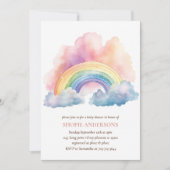 Schattigee Waterverf Regenboog Baby shower Kaart (Voorkant)