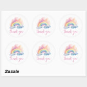 Schattigee Waterverf Regenboog Baby shower Ronde Sticker (Vel)
