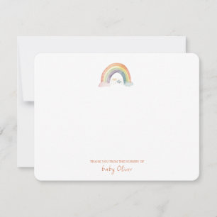 Schattigee Waterverf regenboog boho flat dank u Bedankkaart
