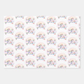 Schattigee Waterverf Regenboog Eenhoorn Meisje 1e  Inpakpapier Vel (Voorkant 3)