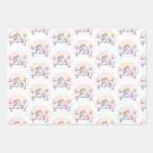 Schattigee Waterverf Regenboog Eenhoorn Meisje 1e  Inpakpapier Vel (Voorkant 2)