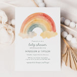 Schattigee Waterverf Regenboog Genderneutraal Baby Kaart<br><div class="desc">Waterverf Rainbow Gender Neutral Baby shower Invitation beschikt over een schattige waterverf regenboog in boho kleuren.</div>