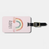 Schattigee Waterverf regenboog gepersonaliseerd Bagagelabel (Voorkant horizontaal)