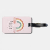 Schattigee Waterverf regenboog gepersonaliseerd Bagagelabel (Achterkant horizontaal)