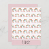 Schattigee Waterverf regenboog gepersonaliseerd Notitiekaartje (Voorkant / Achterkant)