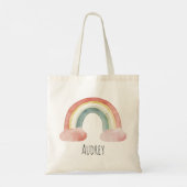 Schattigee Waterverf regenboog gepersonaliseerd Tote Bag (Achterkant)