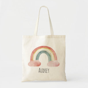Schattigee Waterverf regenboog gepersonaliseerd Tote Bag