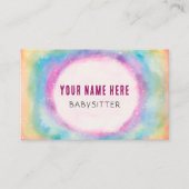 Schattigee Waterverf Regenboog Kinderopvang Babysi Visitekaartje (Voorkant)