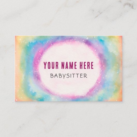 Schattigee Waterverf Regenboog Kinderopvang Babysi Visitekaartje (Voorkant)