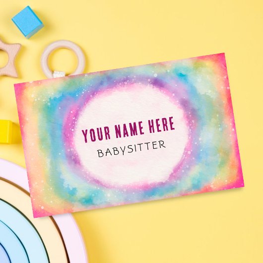 Schattigee Waterverf Regenboog Kinderopvang Babysi Visitekaartje