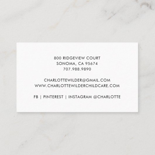 Schattigee Waterverf regenboog kinderopvang Visitekaartje (Achterkant)