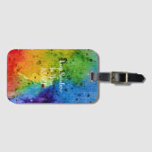 Schattigee Waterverf regenboogtinten Bagagelabel (Voorkant (horizontaal))