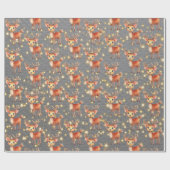 Schattigee Waterverf Rendier Christmas Steel Grey Cadeaupapier (Vlak)