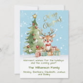 Schattigee Waterverf rendier kerstboom Kaart (Voorkant)