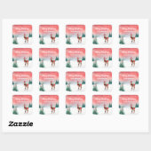 Schattigee waterverf rendier Kerstfeest kind Vierkante Sticker (Vel)