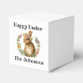 Schattigee  Waterverf Retro Paashaas Bloemen Bedankdoosjes (Achterkant)