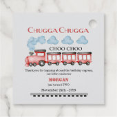 Schattigee Waterverf rode trein 2e verjaardag Bedankjes Labels (Achterkant)