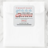 Schattigee Waterverf rode trein 2e verjaardag Vierkante Sticker (Tas)