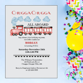 Schattigee Waterverf rode trein elke verjaardag Kaart