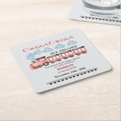 Schattigee Waterverf rode trein elke verjaardag Kartonnen Onderzetters (Schuin)