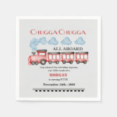 Schattigee Waterverf rode trein elke verjaardag Servet (Voorkant)