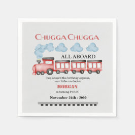 Schattigee Waterverf rode trein elke verjaardag Servet