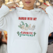 Schattigee Waterverf Rood Groen Feestelijke Gnomen Hoodie