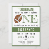 Schattigee Waterverf Rookie Football 1e Verjaardag Kaart (Voorkant)