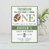 Schattigee Waterverf Rookie Football 1e Verjaardag Kaart (Staand voorkant)