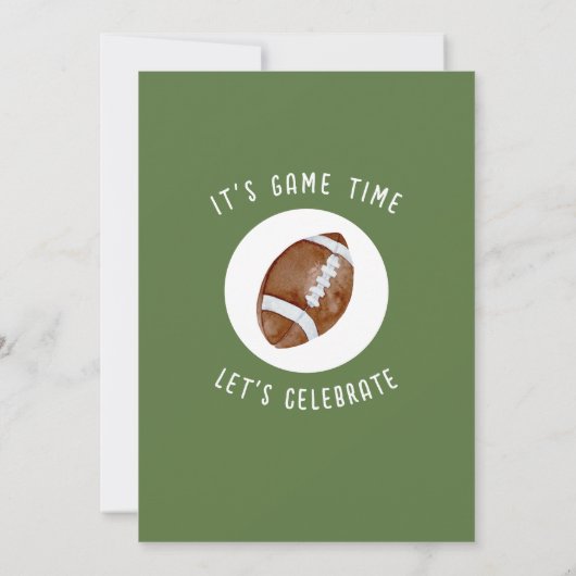 Schattigee Waterverf Rookie Football 1e Verjaardag Kaart (Achterkant)