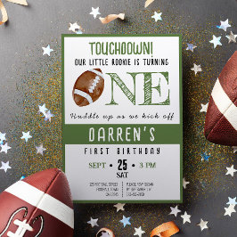 Schattigee Waterverf Rookie Football 1e Verjaardag Kaart