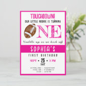 Schattigee Waterverf Rookie Football Meisje 1e Ver Kaart (Staand voorkant)