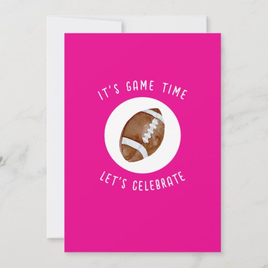 Schattigee Waterverf Rookie Football Meisje 1e Ver Kaart (Achterkant)