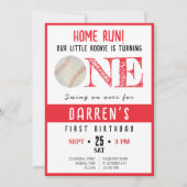 Schattigee Waterverf Rookie Honkbal 1e Verjaardag Kaart (Voorkant)