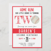 Schattigee Waterverf Rookie Honkbal 2e Verjaardag Kaart (Voorkant)